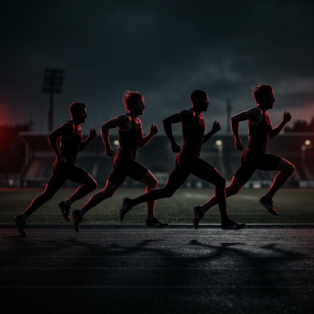 Athletes wearing performance sportswear during training
