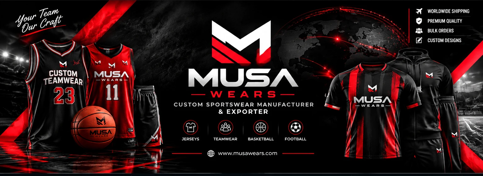 MUSA WEARS black and red custom sportswear collection